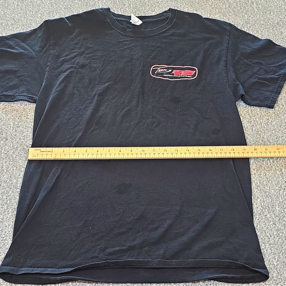 Port & Company Core Cotton Mens L Black PRS Racing Logo Double-Sided T-Shirt